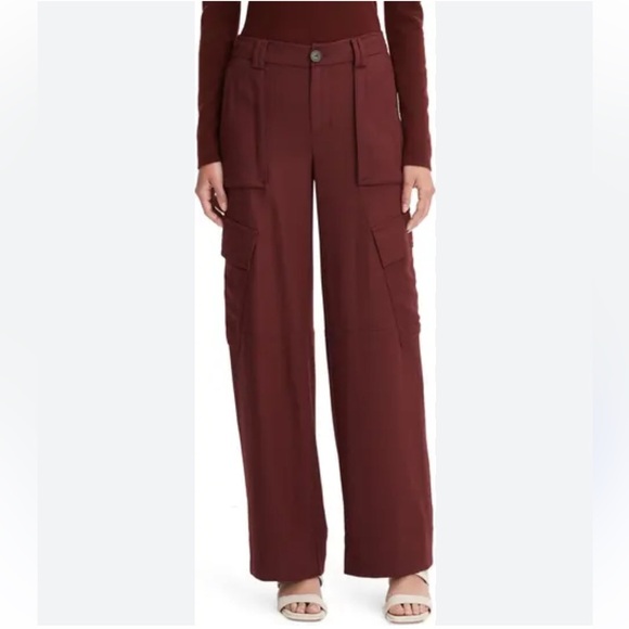 Vince Raver Wool Flannel Maroon Pants - Picture 2 of 14